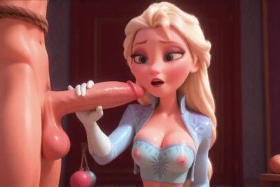 ai_generated balls balls_grab breasts caressing_balls caressing_testicles cleavage cock_ring crop_top disney disney_princess elsa_(frozen) female female_domination femdom forced_perspective frozen frozen_(film) frozen_2 gloved_handjob handjob huge_breasts huge_cock large_areolae large_breasts large_penis male penis perspective pov princess rope rope_bondage submissive_male tagme testicles video