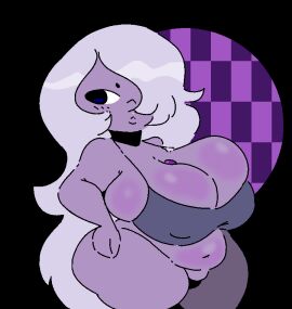 amethyst_(steven_universe) breasts chubby female huge_breasts long_hair pixel_art purple_body steven_universe windreg