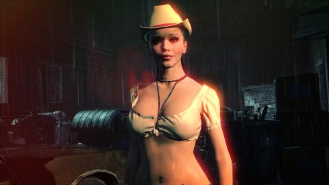 3d breasts cow_girl cowboy_hat cowgirl female hitman hitman_absolution io-interactive lilly_s_dukes necklace raining screenshot screenshot_edit twintails urban video_games wet_body wet_skin