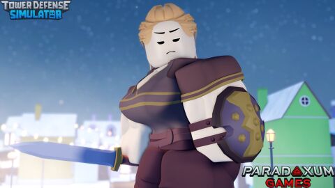 1girls 3d accelerator_(tds) ass big_breasts braided_hair breasts brown_clothing clothed clothed_female clothing copyright_name female female_focus fully_clothed fully_clothed_female holding_weapon legend_accelerator light-skinned_female light_skin long_hair looking_at_viewer muscular muscular_female official_alternate_costume orange_hair outdoors pale-skinned_female pale_skin pants pinkishpinkas roblox roblox_game robloxian shield shirt short_sleeves snow snowing standing sword tower_defense_simulator tunic weapon