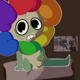 1boy artist_request blush_crunch_studios blushcrunch_studio dandy's_world dandy_(dandy's_world) dick first_porn_of_character male male_only penis penis_out roblox roblox_game self_upload simple_background sitting sitting_on_pillow solo solo_male sweat tentacle_penis touching_penis