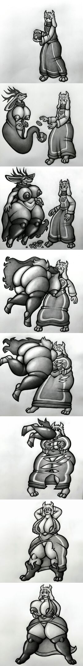 2girls ass ass_expansion ass_growth big_ass big_breasts big_butt bimbo bimbofication black_and_white black_lips black_lipstick body_control body_invasion breast_expansion breast_growth breasts brown_fur bubble_ass bubble_butt clothing comic corruption creepy cursed cursed_item curvaceous curvy curvy_female deer_girl drawing expansion female furry ghost ghost_girl gigantic_ass goat_girl growth horns large_ass large_butt monochrome multiple_girls possessed possession request ripped_clothing sequence specimen_8 spirit spooky's_house_of_jump_scares thick_lips thick_thighs toriel traditional_art traditional_media_(artwork) transformation transformation_sequence undertale voluptuous white_background white_eyes white_fur wide_hips