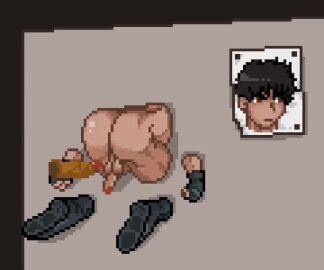 2boys anal anal_penetration anal_sex animated ass ass_cleavage ass_focus back_view balls big_penis black_hair boots bottomless bubble_butt cum cum_drip cum_from_ass cum_in_ass cum_inside cum_on_penis cum_splatter cum_string cum_trail doggy_style dripping dripping_cum duo ejaculation erection exposed_penis fighter fingerless_gloves from_behind from_behind_position furooke_(emdrakum) gay gay_male ghost_penis gloves king_of_huro loop looping_animation male male/male male_only male_penetrated male_penetrating male_penetrating_male male_rape_victim mature_male merged mp4 muscles muscular muscular_ass muscular_legs muscular_male muscular_thighs nakadashi nude orgasm original original_character penis pixel_(artwork) pixel_animation pixel_art poster raw_sex red_eyes round_ass semen sex short_hair simultaneous_orgasms struggling stuck thick_ass thick_penis tough_guy uncensored video yaoi