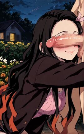 ai_generated kamado_nezuko kimetsu_no_yaiba penis tagme