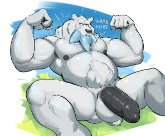 5_fingers anthro anthrofied areola balls balls_tuft bara bear beartic belly biceps big_balls big_muscles big_penis biped black_areola black_glans black_nipples black_nose black_pawpads blue_spikes blush border chin_spikes day digital_media_(artwork) dullaram erection facial_spikes fingerpads fingers fist flexing flexing_bicep foreskin fur gameplay_mechanics generation_5_pokemon genitals glans grass hi_res huge_cock humanoid_genitalia humanoid_hands humanoid_penis jaw_spikes looking_at_viewer male male_anthro mammal manly mouth_closed musclegut muscles muscular muscular_anthro muscular_male narrowed_eyes nintendo nipples nude nude_anthro nude_male outside overweight overweight_anthro overweight_male pawpads pecs penis plant pokemon pokemon_(species) pokemorph polar_bear portrait pouting pubes raised_arms shaded sitting sitting_on_ground sky solo spikes spikes_(anatomy) spread_legs spreading teeth text thick_penis three-quarter_portrait three-quarter_view tuft uncircumcised underbite unretracted_foreskin ursine vein veiny_penis white_body white_border white_fur yaoi