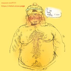 007n7 007n7_(forsaken) beard belly_kink boobs_out breasts chubby chubby_male embarassed fat fat_ass fat_boobs fat_male forsaken forsaken_(roblox) glasses hairy_armpits hairy_boobs hairy_male hairy_stomach hat loser male moobs older_male rad1ish roblox robloxian shy simple_background simple_shading submissive submissive_male