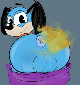 absurd_res anthro anus ass ass_focus ass_up balls bent_over blue_body blue_fur bodily_fluids bottomwear bottomwear_down butt_focus canid canine canis clothed clothing domestic_dog ears_down fart fart_cloud fart_fetish flippy_doggenbottom fur gas gassy gassyfelix genital_fluids genitals hi_res looking_at_viewer male mammal pants pants_down partially_clothed passing_gas pivoted_ears presenting presenting_anus presenting_balls presenting_hindquarters smelly smile smiling_at_viewer solo toontown_corporate_clash toontown_online