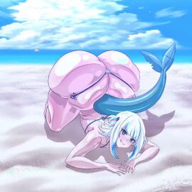 animated ass ass_bigger_than_head ass_built_separately ass_clapping ass_cleavage ass_crack beach big_ass bikini blue_eyes bottom_heavy butt_crack clouds de_kurayami fake_ass female flat_chest gawr_gura hololive hololive_english hololive_myth huge_ass hyper_ass in_public shark_girl shark_tail sharp_teeth shortstack tagme thong_bikini twerking virtual_youtuber vtuber white_hair