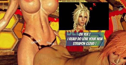 2girls 3d anal anal_insertion anal_penetration anal_sex areolae ass ass_focus belly belly_button bent_over black_background blonde_hair blue_background blue_eyes braided_hair braided_ponytail braided_twintails breasts brown_body brown_skin close-up closed_eyes cloud_strife cloudette_strife comic_sans cybercole360 dildo dildo_in_ass dildo_penetration eclair_farron english_dialogue english_text erect_nipples eyebrows eyes_half_closed eyes_semi-closed eyeshadow female final_fantasy final_fantasy_vii final_fantasy_vii_remake final_fantasy_xiii finger_nails games genderswap genderswap_(mtf) ginger_hair heart hips human indoor_nudity indoor_sex indoors indoors_sex inside lesbian_couple lesbian_domination lesbian_sex lips looking_back looking_down looking_over_shoulder looking_pleasured medium_breasts naked naked_female navel nipples nude nude_female open_mouth orange_hair penetrated penetrated_female penetration penetration_from_behind pleasure pleasure_face pleasured pleasured_face ponytails posing posing_naked red_hair red_lips red_lipstick red_nipples render rendered rule_63 speaking spikey_hair stage stage_lights stomach strap-on strap-on_sex strapon talking tanned tanned_female tanned_skin teeth teeth_showing text thighs video_games white_fingernails wide_hips xnalara xps yuri