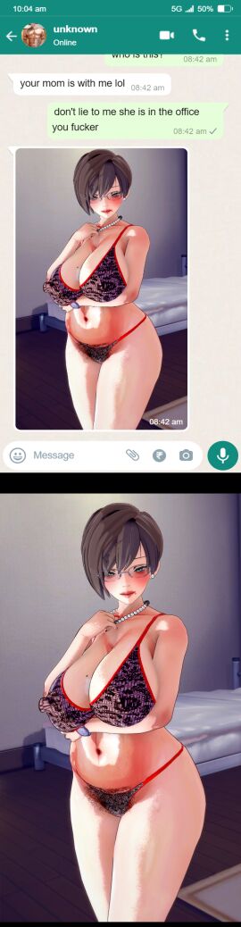 1girls 3d bully english_text female kevin7 messenger milf mother motherly_cuckold netorare ntr original original_character phone phone_screen self_upload text_messaging