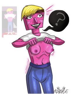 1girls adult adult_only boobs breasts dialogue_bubble female gangpol_and_mit geometric_head human_artist ibispaintx no_ai pink_skin risobase round_breasts screenshot showing_breasts solo solo_female tagme