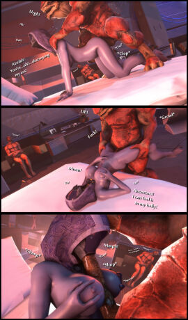 3d alien_boy alien_girl anal_sex ass breast_squeeze breasts cheating comic comic_page doggy_style fellatio fellatio_under_mask female foab30 hand_on_belly hand_on_breast happy_sex huge_breasts krogan looking_pleasured male mass_effect missionary_position nipples oral quarian sfm size_difference sleeping smile stomach_bulge tali'zorah_nar_rayya titfuck titfuck-blowjob titjob urdnot_wrex wide_hips