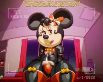 1girls angelauxes anthro anthro_female battery_indicator camera_view censored_pussy christmas_outfit chubby_ass chubby_female curvy_body curvy_female curvy_figure dialogue dialogue_box disney english_dialogue english_subtitles english_text hips jingle_bell looking_at_viewer minnie_mouse mouse mouse_ears mouse_girl mouse_tail plump_pussy recording recording_video ribbon ribbons seductive_body seductive_look seductive_smile sexy_body sexy_female small_breasts tagme thicc_thighs thick_thighs thigh_socks vhs_filter video