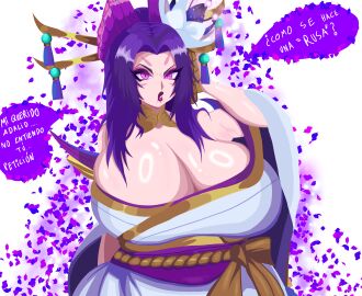 big_breasts breasts breasts_bigger_than_head cassiopeia_du_couteau el_bateador league_of_legends spirit_blossom_cassiopeia