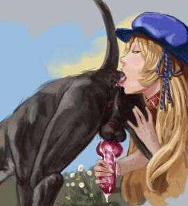 1animal 1girls anal anilingus animal_genitalia animal_penis anus balls beast_rimming canid canine collar consensual_bestiality cum cum_drip dokibird dokibird_(1st_costume) duo female feral genitals handjob hornyfoxjade human indie_virtual_youtuber interspecies kiss_mark knot lipstick lipstick_mark male male/female mammal oral penile penis rimming sex virtual_youtuber vtuber zoophilia