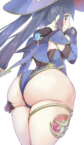 ass ass_grab big_ass female female_only genshin_impact mona_(genshin_impact) thick_ass