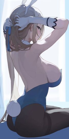 1girls absurd_res absurdres armpits arms_behind_head ass ass_cleavage ass_crack asuna_(blue_archive) back bare_armpits bare_back bare_chest bare_shoulders black_legwear black_pantyhose blonde-haired_female blonde_eyebrows blonde_female blonde_hair blue-eyed_female blue_bunnysuit blue_eyes blue_hair_ribbon blue_ribbon breasts bubble0823 bunny_ears bunny_girl bunny_tail bunnysuit butt_crack collar curvy curvy_body curvy_female curvy_figure curvy_hips curvy_thighs elbows female female_focus female_only fingers gloves hair_ribbon hairband hands_behind_head high_resolution highres hourglass_figure large_breasts legs legwear light-skinned_female light_skin long_hair looking_at_viewer looking_back pantyhose playboy_bunny ribbon shoulders sideboob simple_background sitting slender_body slender_waist slim_female slim_waist smile smiling_at_viewer solo thick_ass thick_thighs thighs thin_waist tying_hair upper_body white_background white_collar white_gloves white_hairband wide_hips window