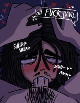 blowjob blush brown_eyes choking_on_cock cum cute deepthroat eye_contact face_closeup face_fucking fred_durst freddydee gay gay_sex grabbing_head half-closed_eyes holding_head implied_character jonathan_davis korn limp_bizkit male male/male male_focus male_only male_pov musician nu_metal penis pubic_hair saliva tears teary_eyes text toony whimper yaoi