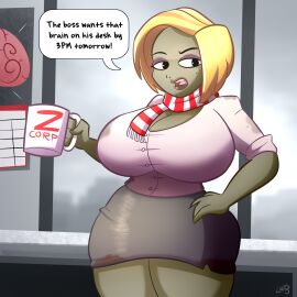 1girls breasts curvy electronic_arts female lolwutburger lwbafterdark plants_vs_zombies popcap pussy undead vagina zombie zombie_(pvz) zombie_girl