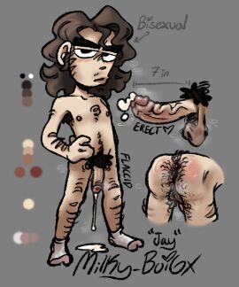 ass balls bisexual bisexual_male blush boy brown_hair cartoony character_sheet chest_hair cock cum cum_dripping_from_penis cumming digital_art digital_drawing_(artwork) digital_media_(artwork) drawing erect_penis eyebrows facial_hair flaccid flaccid_penis gay gay_boy gay_male grey_background grey_socks hairy hairy_armpits hairy_arms hairy_ass hairy_balls hairy_legs hairy_male hand_on_hip hanging_balls horny horny_male jay_(milky_boi6x) light-skinned_male light_skin lips male male_focus male_only milky_boi6x musk_clouds musky_balls musky_cock naked naked_male nipples oc pale-skinned_male pale_skin penis pubes pubic_hair reference_sheet self_insert self_upload serious_look short_hair simple_background socks steam steamy steamy_ass steamy_body steamy_penis twink veins_on_dick veiny_penis white_male