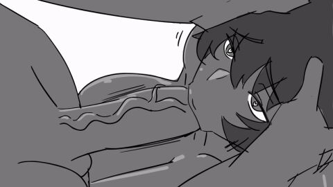 animated boobs borrowed_character breasts deepthroat fellatio female hand_on_another's_head non-web_source oral tagme throat_fuck waan_(puzenketsu)