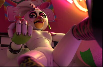 1girls 3d animatronic ashleyorange beak breasts female five_nights_at_freddy's five_nights_at_freddy's:_security_breach glamrock_chica_(fnaf) medium_breasts nipples oldladydoodles pink_nipples purple_eyes pussy robot robot_girl robot_humanoid solo solo_female vagina