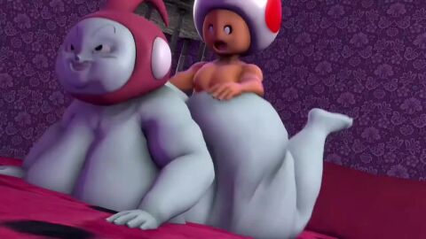 1boy 1boy1girl 3d animated big_ass big_body big_breasts big_butt doggy_style dominant dominant_male dragon_ball dragon_ball_super enjoying fat fat_ass female female_penetrated ironhawk male male/female mario_(series) nintendo no_sound on_bed ribrianne tagme toad_(mario) video