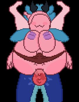 2019 alien anal anal_sex angryelanoises animated animated_image anthro ass big_breasts blue_body blush bouncing_breasts breasts clothed clothing duo ela_(angryelanoises) erection female female_penetrated full_nelson full_nelson_(legs_held) full_nelson_anal goo_creature horns huge_breasts humanoid interspecies kobold legwear male male_penetrating mammal nipples not_furry_focus nude original panties penetration penis penis_in_ass pink_body pixel_animation pixel_art pussy reptile scalie sex simple_background slime slime_girl smile socks straight thick_thighs underwear unseen_male_face