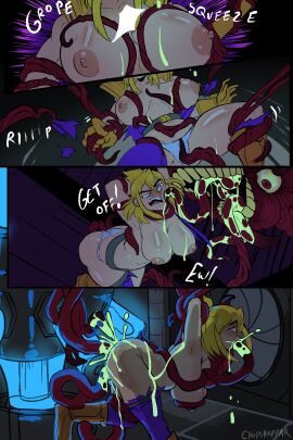 1girls anal ass astra_(galaxy_of_scum) big_ass big_breasts blonde_hair blue_panties bondage breasts chopshoppar cum cum_in_ass cum_in_mouth cum_in_pussy cum_inside double_penetration female from_behind galaxy_of_scum groping groping_breasts legs_together licking_face open_mouth oral panties penetration peril pussy restrained restrained_by_tentacles ripped_clothing sci-fi science_fiction stripped_by_tentacles stuffing tearing_clothes tentacle tentacle_in_ass tentacle_in_mouth tentacle_in_pussy tentacle_monster tentacle_penetration tentacle_rape tentacle_sex tentacles_around_arms tentacles_around_breasts tentacles_around_legs triple_penetration vaginal_penetration wide_hips