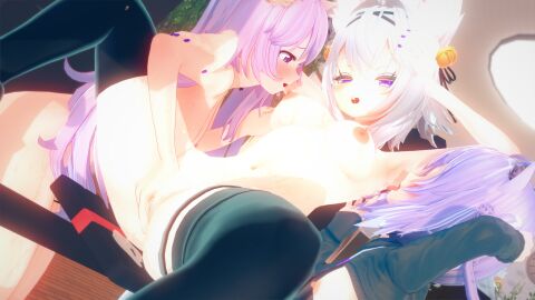 3d 3girls artist_request breasts crossover female filian filian_(vtuber) fingering fingering_partner hololive hololive_gamers hololive_japan indie_virtual_youtuber koikatsu nekomata_okayu nyatasha_nyanners pink_hair purple_hair pussy source_request tagme uncensored virtual_youtuber vtuber white_hair
