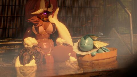 1futa anthro ass bedroom_eyes big_breasts big_penis bottomless breasts bucket cock eeveelution fan_character feral flaccid furry futa_only futanari game_freak hot_spring huge_cock hung hung_futa intersex lopinna_(seuchenk4ter) nintendo partially_clothed penis pervert pokemon pokemon_(species) public_exposure public_indecency relaxing seuchenkater sling_bikini tan_body tan_fur tanned_skin tattoo thick thick_ass thick_thighs thighs vaporeon veins veiny veiny_penis voluptuous voluptuous_futa water wide_hips