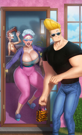 after_sex big_ass big_breasts blush breasts bunny_bravo cameltoe cameltoe_leggings carl_chryniszzswics cartoon cartoon_character cartoon_network caught cleavage clothed_female_nude_male fanart female freckled_breasts johnny_bravo johnny_bravo_(series) jojobanks kiss_mark leggings lipstick lipstick_mark male older_female older_female_and_younger_male pussy short_hair smile smiling sunglasses sweat sweatdrop sweating thick thick_ass thick_legs thick_thighs transparent_clothing transparent_top veiny_breasts voluptuous voluptuous_female waving wet wet_pussy white_hair