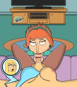 1futa 1girls 20th_century_studios blowjob blowjob_face electricblue family_guy female futa_on_female futanari intersex jillian_russell-wilcox light-skinned_female light-skinned_futa light_skin lois_griffin moaning oral oral_sex self_upload tagme