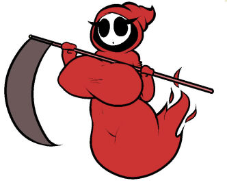 ass big_ass big_breasts boo_guy breasts clothed female female_only ghost ghost_girl greaper huge_breasts m-alpha mario_(series) nipples_visible_through_clothing no_bra scythe shy_gal tagme teasing