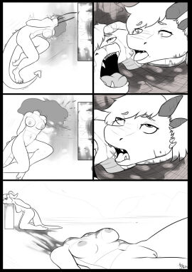 2021 anthro big_breasts blood_pool bodily_fluids breasts comic corpse death dragon execution eye_roll eyebrows fangs female female_death genitals gore group guro hands_behind_back hi_res horn imminent_decapitation monochrome mrs._stein mythological_creature mythological_scalie mythology nipples open_mouth pussy raised_inner_eyebrows scalie severed_body_part severed_head signature solo_focus tail teeth trio wide_eyed