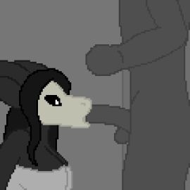 animated anthro balls big_breasts black_and_white breasts clothed clothing digital_media_(artwork) dress duo ears_back faceless_character fan_character fellatio female fenton-blitzgerald genitals hair human john-rook mal0 male male/female malo mammal monochrome nude nude_male oral penile penis pivoted_ears pixel_(artwork) pixel_animation scp-1471 scp-1471-a scp_foundation sex