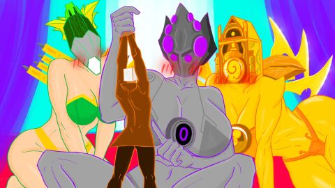 1boy 3girls 8_eyes bed bedroom bikini blush blush_lines blushing brown_cameraman camera_head clock clock_head counter_titan_(skibidi_toilet_multiverse) female genderswap grey_body male male/female multi_eye pencil_head rule_63 simp_cameraman_(ep49) simp_cameraman_(skibidi_toilet) size_difference skibidi_toilet skibidi_toilet_multiverse sundarts titan_clockman_(skibidi_toilet_multiverse) titan_pencil_woman yellow_body