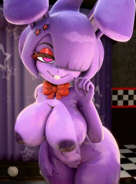 3d anthro bedroom_eyes big_breasts bonfie bowtie bowtie_collar breasts buckteeth cryptiacurves fazclaire's_nightclub female five_nights_at_freddy's fredina's_nightclub furry ikytaru looking_at_viewer naked naked_breasts naked_female seductive seductive_look shiny shiny_skin solo solo_female tagme thick_thighs voluptuous wide_hips