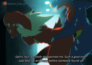 2boys anal animated animated_gif ass blaziken bna_v5 dialogue doggy_style english_text furry furry_with_furry garchomp gay gay_sex gen_3_pokemon gen_4_pokemon gif grabbing_from_behind huge_cock large_penis male male/male male_only male_penetrated multiple_boys multiple_males muscular muscular_male nintendo open_mouth penis pokemon saliva saliva_trail sex sex_from_behind sweat text tongue tongue_out yaoi