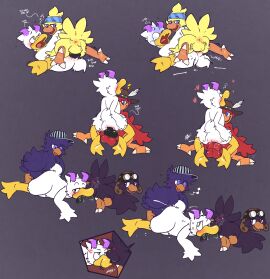 absurd_res anal anal_knotting anal_sex anatid anseriform anus argon_vile avian balls bird blush bodily_fluids chocobo clothing dragon duck eyewear feet final_fantasy flushed genitals goggles hat headgear headwear hi_res horn knot knotting male male/male male_penetrated male_penetrating male_penetrating_male maverick_chocobo membrane_(anatomy) mythological_creature mythological_scalie mythology oral oral_knotting oral_penetration penetration penis scalie sex sideways_oral square_enix sweat toes webbed_feet