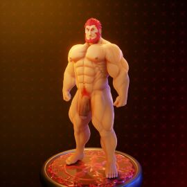 3d balls bara beard facial_hair fate_(series) flaccid iskandar_(fate) male male_only maligma5 muscles muscular nude penis solo solo_male yaoi