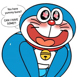 1boy animated bouncing_ass bouncing_bulge breathotter bulge doraemon doraemon_(character) femboy heart_eyes hi_res male mr_otter_breath tagme