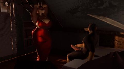 1boy 1girls 3d animated anthro bedroom bedroom_eyes big_breasts bigger_female breasts_bigger_than_head canine canine_humanoid child_bearing_hips couple daniel_porter dobermann dog_boy dog_girl dress excited excited_for_sex excited_male female foodominatonail fur furry horny_female horny_male huge_breasts huge_thighs husband_and_wife licking_lips male massive_breasts masturbation no_sound red_dress size_difference smaller_male smile staring staring_at_breasts staring_at_partner swaying swaying_breasts swaying_hips tagme teasing thick_thighs tracy_porter video