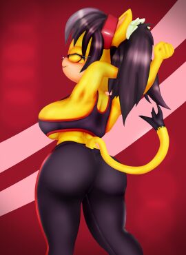1girls 2023 ass black_hair bubble_ass bubble_butt cat_ears cat_girl cat_tail catgirl defaultuser12 female gym_clothes happy_female headband honey_the_cat leggings looking_back sega sonic_(series) sonic_the_fighters sports_bra stretching twintails workout_clothes