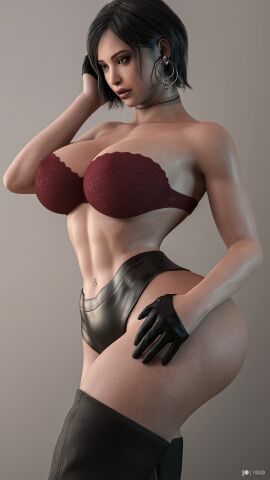 1girls 3d 3d_(artwork) ada_wong artist_name asian asian_female breasts capcom cga3d chinese chinese_female erotichris female female_focus female_only large_breasts patreon_logo resident_evil solo solo_female solo_focus watermark