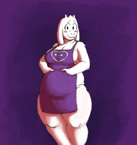 1girls apron blush breasts chubby female nude pixelatedengie tagme toriel undertale
