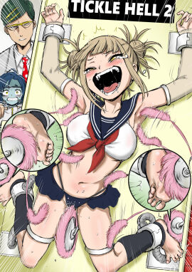 1boy 2girls ankle_cuffs armpits arms_up bad_end bangs barefoot blonde-haired_female blonde_hair blush boku_no_hero_academia bondage bound breasts bubble_girl bubble_girl_(boku_no_hero_academia) captured captured_villainess crying damsel_in_distress defeated defeated_villainess domination enslaved fangs feet female femsub forced_exposure forced_submission hair_buns helpless highres himiko_toga humiliation kidnapped large_breasts laughing machine male maledom midriff miniskirt multiple_females multiple_girls my_hero_academia nanahikari_tokumei navel open_mouth peril punishment pussy restrained scared school_uniform serafuku sex_slave sharp_teeth short_hair sir_nighteye skirt slave slave_girl slaver submissive submissive_female surprised sweat tears teeth thighs thong tickle_torture tickling tickling_armpits tickling_feet tickling_pussy tickling_sides toes toga_himiko tongue trapped uncomfortable unhappy unhappy_female villainess worried wrist_cuffs