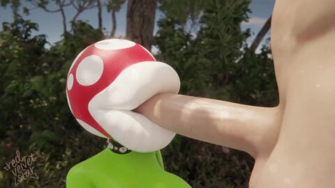 1boy 1girls 3d 3d_animation animated anthro areola big_areola big_breasts big_mouth big_nipples big_penis bimbo_lips breasts collar cum cum_in_mouth cum_on_face fellatio female green_body green_skin huge_breasts interspecies large_mouth lips long_tongue looking_at_penis male mario_(series) naughty naughty_face naughty_smile nipples no_eyes open_mouth oral oral_sex penis piranha_plant plant plant_girl plant_humanoid redvelvetstar sharp_teeth smile smiling sound spiked_collar sucking sucking_penis super_mario_bros. swallowing swallowing_cum tagme tongue tongue_out video