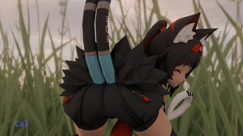 2_tails all_fours ass_focus big_ass black_hair blender_(software) blender_eevee calblender cat_girl fart farting farting_at_viewer jiggle_physics jiggling_ass nekomata nekomiya_mana red_eyes tagme tan_skin two_tails video zenless_zone_zero