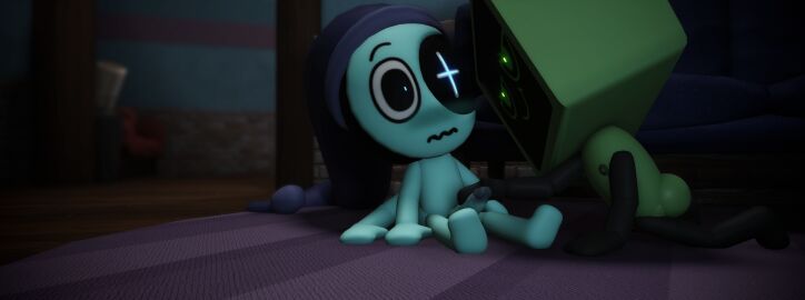 1boy 1girls 3d astro_(dandy's_world) blush blushing dandy's_world eroticfear female flat_chest flat_chested male penis roblox_studio ship shipping straight stroking stroking_cock stroking_penis teasing tv tv_head tv_screen vee_(dandy's_world)